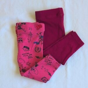 joe fresh 2-pack stretch cotton leggings bundle lot 3-6 months baby girl